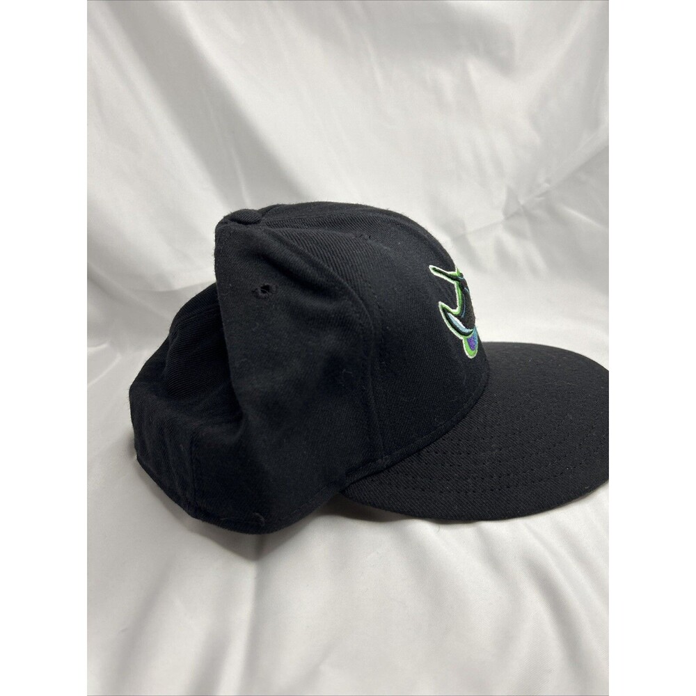 Tampa Bay Devil Rays Hat New Era Fitted 7 3/8 Cap Black Baseball Hat USA VTG - Picture 4 of 7